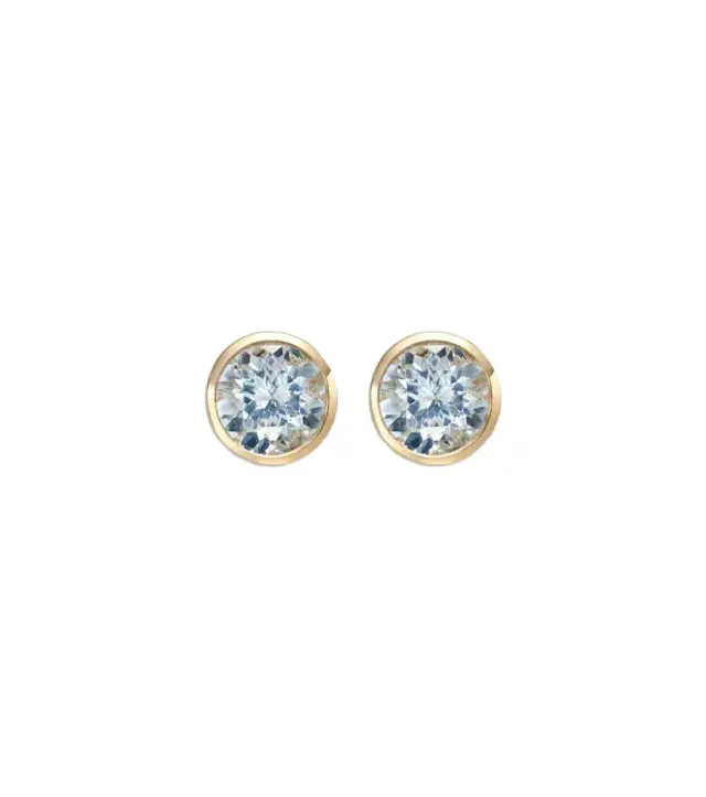 Sydney Evan Icon 14kt gold earrings with aquamarines