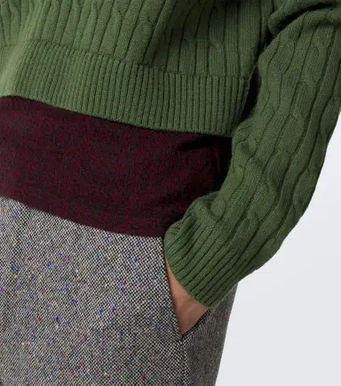 Dries Van Noten Layered wool and cotton polo sweater | Thumbnail 4
