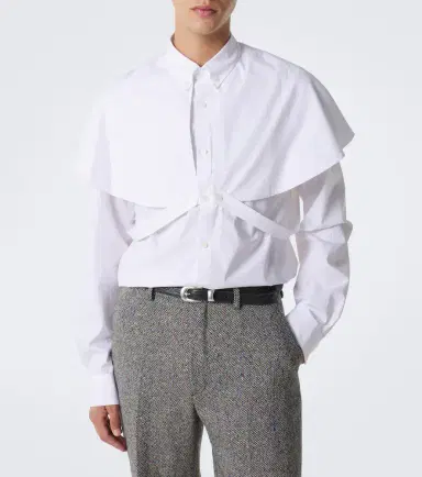 Dries Van Noten Caped cotton poplin shirt | Thumbnail 2