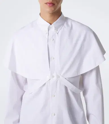 Dries Van Noten Caped cotton poplin shirt | Thumbnail 6