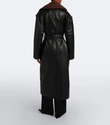 The Frankie Shop Edra shearling-trimmed wrap coat | Thumbnail 5
