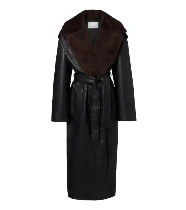 The Frankie Shop Edra shearling-trimmed wrap coat