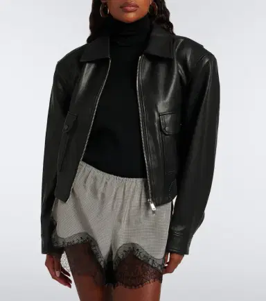 The Frankie Shop Dalia checked lace-trimmed satin shorts | Thumbnail 5