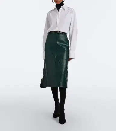 The Frankie Shop Taney croc-effect leather pencil skirt | Thumbnail 3