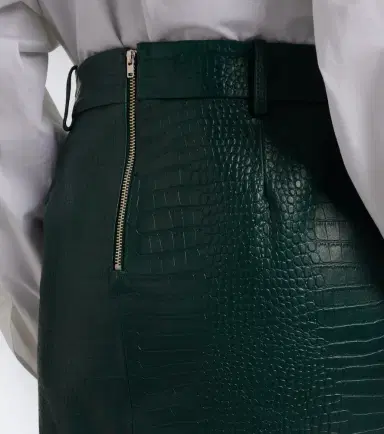 The Frankie Shop Taney croc-effect leather pencil skirt | Thumbnail 5