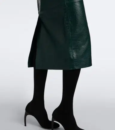 The Frankie Shop Taney croc-effect leather pencil skirt | Thumbnail 6