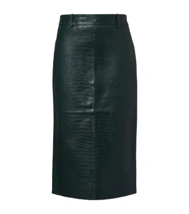The Frankie Shop Taney croc-effect leather pencil skirt | Thumbnail 1