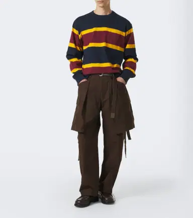 Sacai triped cotton jersey sweatshirt | Thumbnail 3