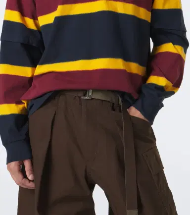 Sacai triped cotton jersey sweatshirt | Thumbnail 6