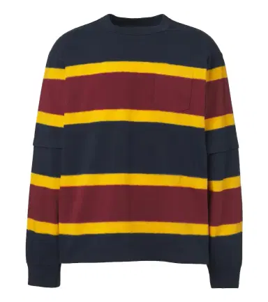Sacai triped cotton jersey sweatshirt | Thumbnail 1