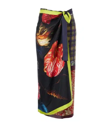 Dries Van Noten Printed silk wrap skirt | Thumbnail 1