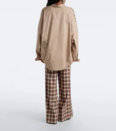 Dries Van Noten Plaid cotton flannel wide-leg pants | Thumbnail 6 Dries Van Noten Plaid cotton flannel wide-leg pants | Thumbnail 6