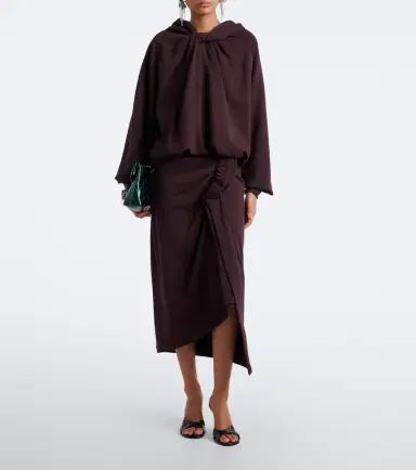 Dries Van Noten Ruffled cotton jersey midi skirt | Thumbnail 4