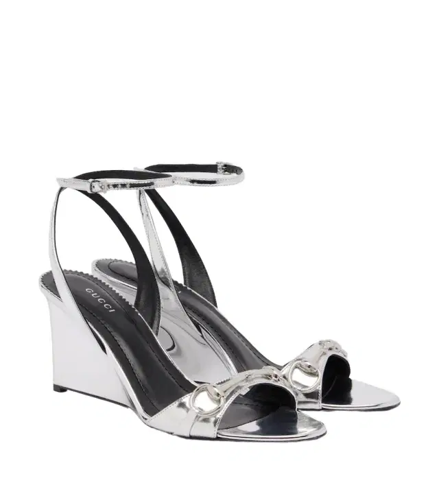 Gucci Donna leather wedge sandals
