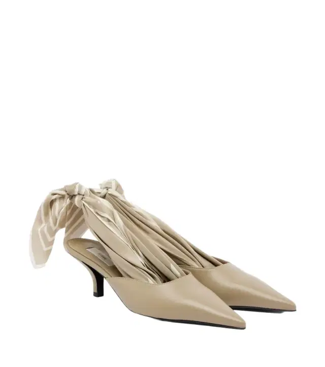 Toteme Scarf leather slingback pumps
