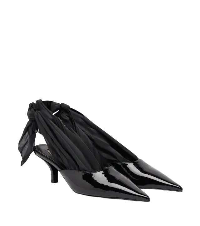 Toteme Scarf patent leather slingback pumps