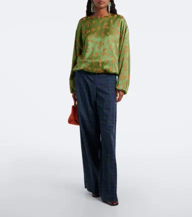 Dries Van Noten Plaid cotton flannel wide-leg pants | Thumbnail 3 Dries Van Noten Plaid cotton flannel wide-leg pants | Thumbnail 3