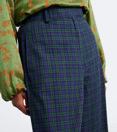 Dries Van Noten Plaid cotton flannel wide-leg pants | Thumbnail 4 Dries Van Noten Plaid cotton flannel wide-leg pants | Thumbnail 4