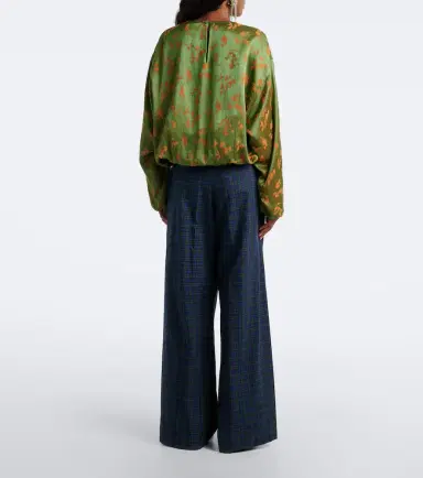 Dries Van Noten Plaid cotton flannel wide-leg pants | Thumbnail 6 Dries Van Noten Plaid cotton flannel wide-leg pants | Thumbnail 6