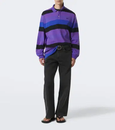 ERL Striped cotton jersey polo shirt | Thumbnail 4