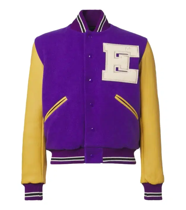 ERL Leather-trimmed wool-blend bomber jacket