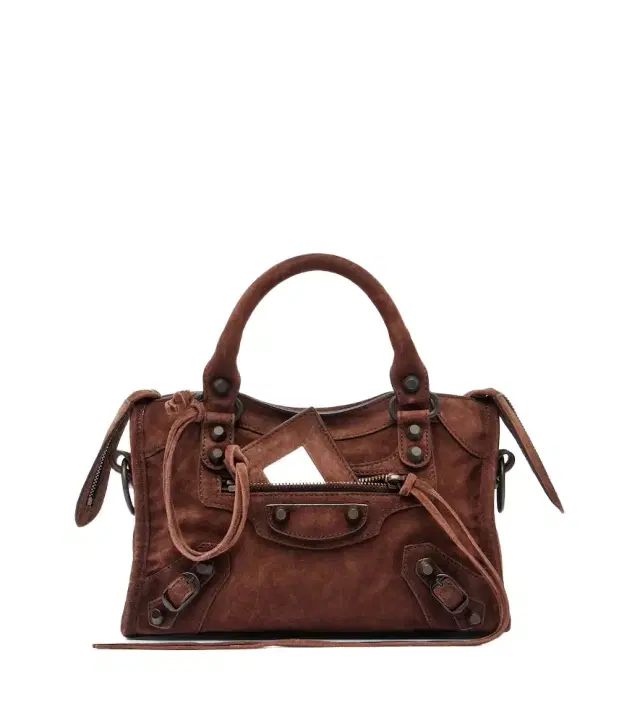 Balenciaga Le City Mini suede top-handle bag