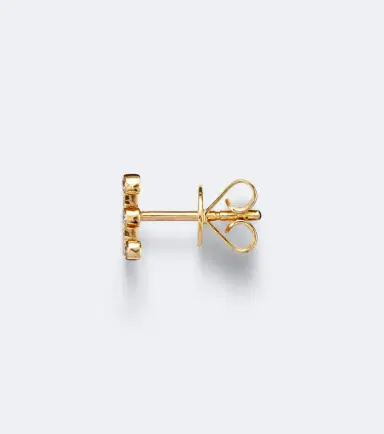 Sophie Bille Brahe Initial Petite E 18kt gold single earring with diamonds | Thumbnail 5