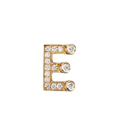 Sophie Bille Brahe Initial Petite E 18kt gold single earring with diamonds | Thumbnail 1