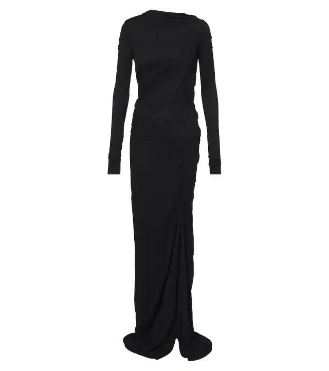 Rick Owens Lilies Shailee draped open-back jersey gown