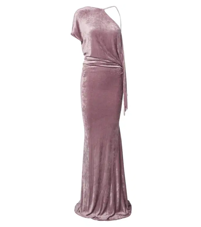 Rick Owens Lilies Tungsten draped open-back velvet gown