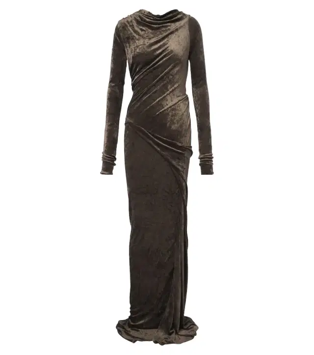 Rick Owens Lilies Shailee draped open-back velvet gown