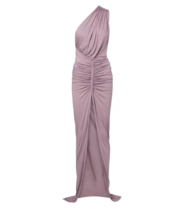 Rick Owens Lilies Avra ruched one-shoulder jersey gown