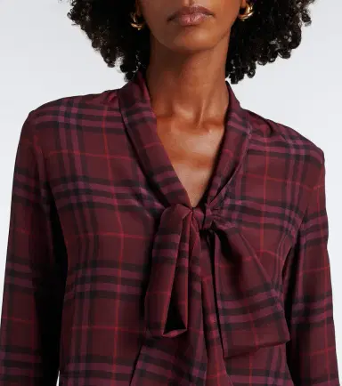 Burberry Rhiannon Check silk blouse | Thumbnail 2