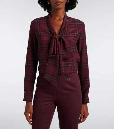 Burberry Rhiannon Check silk blouse | Thumbnail 5