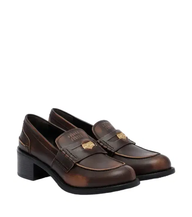 Miu Miu Decò leather loafer pumps