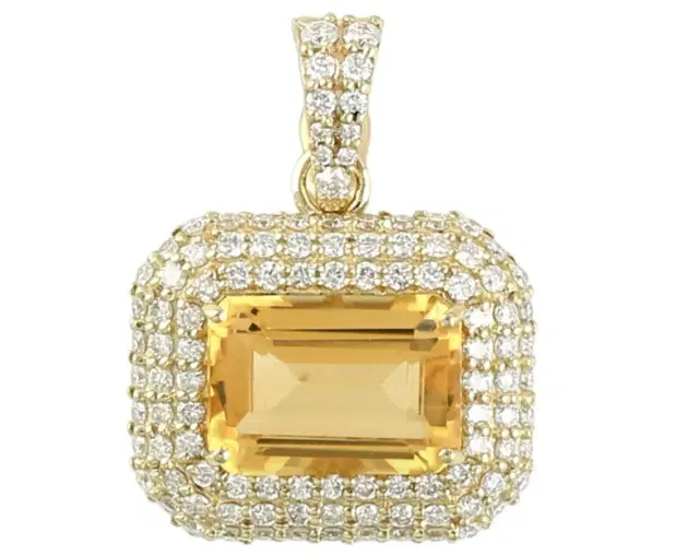 Wish Fine Jewelry 0.72ct Diamond 14K Gold Statement Halo Pendant