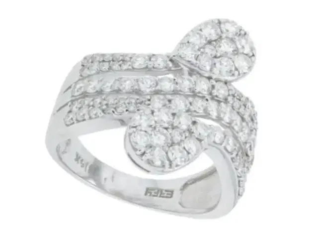 Wish Fine Jewelry 1.64ct Diamond 14K Gold Bypass Ring
