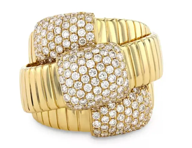 Wish Fine Jewelry 1.76ct Diamond 18K Gold Multi Row Ring