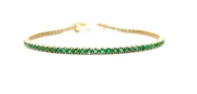 Wish Fine Jewelry 2.24ct Emerald 14K Gold Tennis Bracelet
