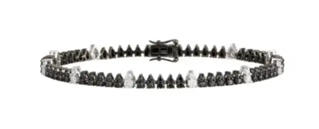 Wish Fine Jewelry 2.34ct Black Diamond 18K Gold Tennis Bracelet