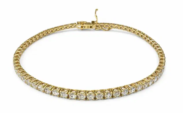Wish Fine Jewelry 4.10ct Diamond 18K Gold Classic Tennis Bracelet