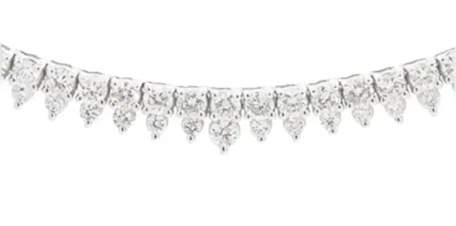 Wish Fine Jewelry 5.07ct Diamond 18K Stationed Tennis Necklace