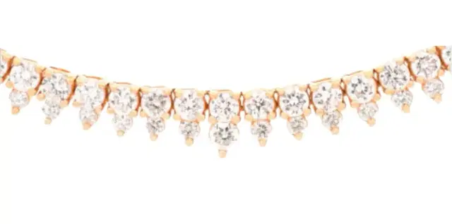 Wish Fine Jewelry 6.60ct Diamond 18K Stationed Tennis Necklace