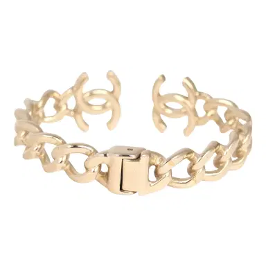 Chanel Chanel Chain CC Cuff Bracelet Light Gold | Thumbnail 3