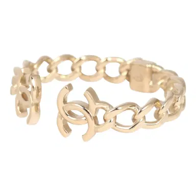 Chanel Chanel Chain CC Cuff Bracelet Light Gold | Thumbnail 4