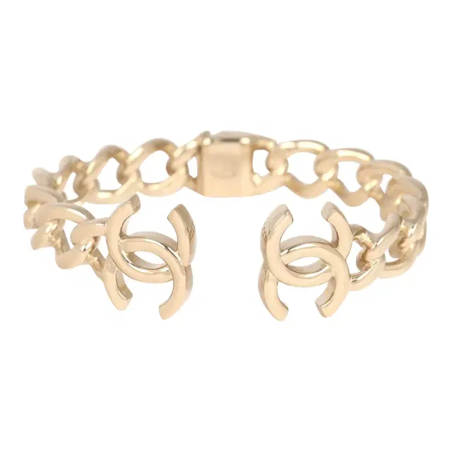 Chanel Chanel Chain CC Cuff Bracelet Light Gold