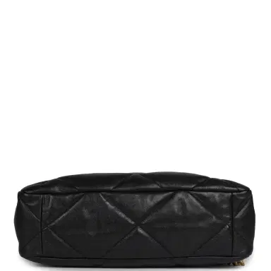 Chanel Chanel Large 19 Flap Bag Black Shiny Lambskin Mixed Metal Hardware | Thumbnail 6