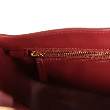 Chanel Chanel Maxi "Souplissimo" Small Flap Bag Dark Burgundy Grained Calfskin Gold Hardware | Thumbnail 11
