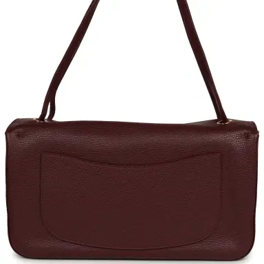 Chanel Chanel Maxi "Souplissimo" Small Flap Bag Dark Burgundy Grained Calfskin Gold Hardware | Thumbnail 4