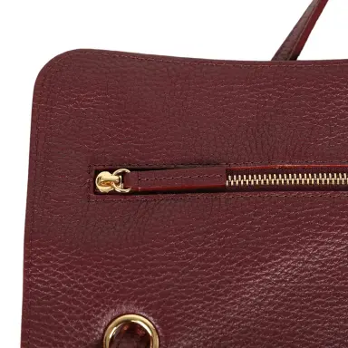 Chanel Chanel Maxi "Souplissimo" Small Flap Bag Dark Burgundy Grained Calfskin Gold Hardware | Thumbnail 8